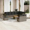 Image de Salon de jardin modulable vidaxl rotin 2 personnes gris 62 x 62 x 69 cm 11 pieces