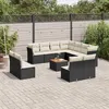 Image de vidaXL Salon de Jardin avec Coussins 12 pcs, Canapés de Terrasse, Ensemble de Meubles de Patio, Mobilier d'Extérieur, Noir 3256035