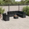 Image de vidaXL 10-delige Loungeset met kussens poly rattan zwart3256041