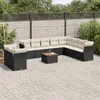 Image de Salon de jardin modulable Vidaxl 11 pieces 10 personnes resine tressee 62.0 x 62 x 69 cm noir