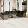 Image de Vidaxl Salon de jardin modulable - Lot de 11 pièces - Résine tressée - Gris - 10 personnes