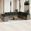 Image de vidaXL Salon de Jardin avec Coussins 12 pcs, Canapés de Terrasse, Ensemble de Meubles de Patio, Mobilier d'Extérieur, Gris 3256060