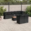 Image de vidaXL Salon de Jardin avec Coussins 9 pcs, Canapés de Terrasse, Ensemble de Meubles de Patio, Mobilier d'Extérieur, Noir 3256062