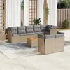 Image de Salon de jardin modulable vidaxl resine tressee beige 9 pieces 62 x 62 x 69 cm 8 personnes
