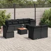 Image de vidaXL Salon de Jardin avec Coussins 9 pcs, Canapés de Terrasse, Ensemble de Meubles de Patio, Mobilier d'Extérieur, Noir 3256069