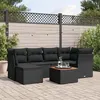 Image de Salon de jardin modulable Vidaxl 7 pieces noir resine tressee 62.0 x 62 x 69 cm 6 personnes