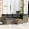 Image de vidaXL Salon de Jardin avec Coussins 7 pcs, Canapés de Terrasse, Ensemble de Meubles de Patio, Mobilier d'Extérieur, Gris 3256081