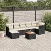 Image de vidaXL Salon de Jardin avec Coussins 8 pcs, Canapés de Terrasse, Ensemble de Meubles de Patio, Mobilier d'Extérieur, Noir 3256084