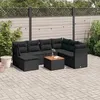 Image de vidaXL Salon de Jardin avec Coussins 8 pcs, Canapés de Terrasse, Ensemble de Meubles de Patio, Mobilier d'Extérieur, Noir 3256090