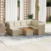 Image de vidaXL Salon de Jardin avec Coussins 8 pcs, Canapés de Terrasse, Ensemble de Meubles de Patio, Mobilier d'Extérieur, Beige 3256093