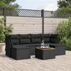Image de vidaXL 7-delige Loungeset met kussens poly rattan zwart3256097