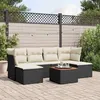 Image de Salon de jardin modulable GENERIQUE 6 personnes noir resine tressee 62 x 62 x 69 cm 7 pieces