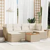 Image de Salon de jardin modulable Vidaxl beige 6 personnes 7 pieces 62.0 x 62 x 69 cm resine tressee