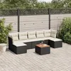 Image de vidaXL Salon de Jardin avec Coussins 8 pcs, Canapés de Terrasse, Ensemble de Meubles de Patio, Mobilier d'Extérieur, Noir 3256105