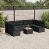 Image de vidaXL Salon de Jardin avec Coussins 10 pcs, Canapés de Terrasse, Ensemble de Meubles de Patio, Mobilier d'Extérieur, Noir 3256118
