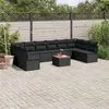 Image de Salon de jardin modulable Vidaxl resine tressee 10 personnes noir 62.0 x 62 x 69 cm 11 pieces
