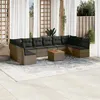Image de vidaXL Salon de Jardin avec Coussins 11 pcs, Canapés de Terrasse, Ensemble de Meubles de Patio, Mobilier d'Extérieur, Gris 3256130