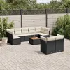 Image de vidaXL Salon de Jardin avec Coussins 10 pcs, Canapés de Patio, Ensemble de Meubles, Mobilier de Terrasse Exterieur, Noir 3256140