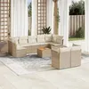 Image de Salon de jardin modulable GENERIQUE 9 personnes 10 pieces resine tressee 62 x 62 x 69 cm beige