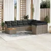 Image de vidaXL Salon de Jardin avec Coussins 10 pcs, Canapés de Terrasse, Ensemble de Meubles de Patio, Mobilier d'Extérieur, Gris 3256158