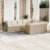 Image de Salon de jardin modulable vidaxl rotin beige 11 pieces 62 x 62 x 69 cm 2 personnes