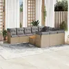 Image de Salon de jardin modulable vidaxl rotin beige 11 pieces 62 x 62 x 69 cm 10 personnes