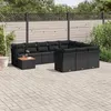Image de vidaXL Salon de Jardin avec Coussins 11 pcs, Canapés de Terrasse, Ensemble de Meubles de Patio, Mobilier d'Extérieur, Noir 3256174