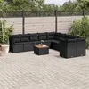 Image de vidaXL Salon de Jardin avec Coussins 11 pcs, Canapés de Terrasse, Ensemble de Meubles de Patio, Mobilier d'Extérieur, Noir 3256181