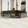 Image de vidaXL Salon de Jardin avec Coussins 11 pcs, Canapés de Terrasse, Ensemble de Meubles de Patio, Mobilier d'Extérieur, Gris 3256186