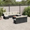 Image de Salon de jardin modulable vidaxl rotin noir 11 pieces 62 x 62 x 69 cm 2 personnes