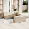 Image de vidaXL Salon de Jardin avec Coussins 11 pcs, Canapés de Terrasse, Ensemble de Meubles de Patio, Mobilier d'Extérieur, Beige 3256198