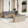 Image de Salon de jardin modulable vidaxl resine 11 pieces 10 personnes 62 x 62 x 69 cm beige