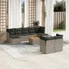 Image de vidaXL Salon de Jardin avec Coussins 10 pcs, Canapés de Terrasse, Ensemble de Meubles de Patio, Mobilier d'Extérieur, Gris 3256207