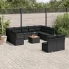 Image de Salon de jardin modulable Vidaxl 12 pieces resine tressee 11 personnes 62.0 x 62 x 69 cm noir