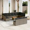 Image de vidaXL Salon de Jardin avec Coussins 14 pcs, Canapés de Terrasse, Ensemble de Meubles de Patio, Mobilier d'Extérieur, Gris 3256235
