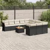 Image de vidaXL Salon de Jardin avec Coussins 12 pcs, Canapés de Terrasse, Ensemble de Meubles de Patio, Mobilier d'Extérieur, Noir 3256238