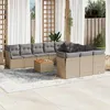 Image de Salon de jardin modulable vidaxl resine tressee beige 11 personnes 62 x 62 x 69 cm 12 pieces