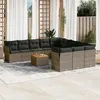 Image de vidaXL Salon de Jardin avec Coussins 12 pcs, Canapés de Terrasse, Ensemble de Meubles de Patio, Mobilier d'Extérieur, Gris 3256242