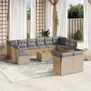 Image de Salon de jardin modulable vidaxl rotin 13 pieces 12 personnes 62 x 62 x 69 cm beige