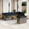 Image de Salon de jardin modulable Vidaxl resine tressee gris 12 personnes 62.0 x 62 x 69 cm 13 pieces