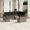 Image de vidaXL Salon de Jardin avec Coussins 13 pcs, Canapés de Terrasse, Ensemble de Meubles de Patio, Mobilier d'Extérieur, Gris 3256263