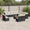 Image de vidaXL Salon de Jardin avec Coussins 14 pcs, Canapés de Terrasse, Ensemble de Meubles de Patio, Mobilier d'Extérieur, Noir 3256266