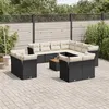 Image de vidaXL Salon de Jardin avec Coussins 12 pcs, Canapés de Patio, Ensemble de Meubles, Mobilier de Terrasse Exterieur, Noir 3256273