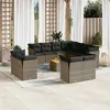 Image de vidaXL Salon de Jardin avec Coussins 12 pcs, Canapés de Terrasse, Ensemble de Meubles de Patio, Mobilier d'Extérieur, Gris 3256277