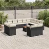 Image de vidaXL Salon de Jardin avec Coussins 13 pcs, Canapés de Terrasse, Ensemble de Meubles de Patio, Mobilier d'Extérieur, Noir 3256280