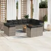 Image de Salon de jardin modulable vidaxl 13 pieces resine tressee 12 personnes 62 x 62 x 69 cm gris