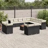 Image de Salon de jardin modulable Vidaxl noir resine tressee 14 pieces 62.0 x 62 x 69