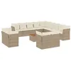 Image de Salon de jardin modulable vidaxl 14 pieces rotin 12 personnes 62 x 62 x 69 cm beige