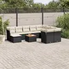 Image de vidaXL Salon de Jardin avec Coussins 11 pcs, Canapés de Terrasse, Ensemble de Meubles de Patio, Mobilier d'Extérieur, Noir 3256301