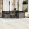 Image de vidaXL Salon de Jardin avec Coussins 11 pcs, Canapés de Terrasse, Ensemble de Meubles de Patio, Mobilier d'Extérieur, Gris 3256305